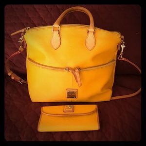 Dooney & Bourke Yellow Purse With matching wallet